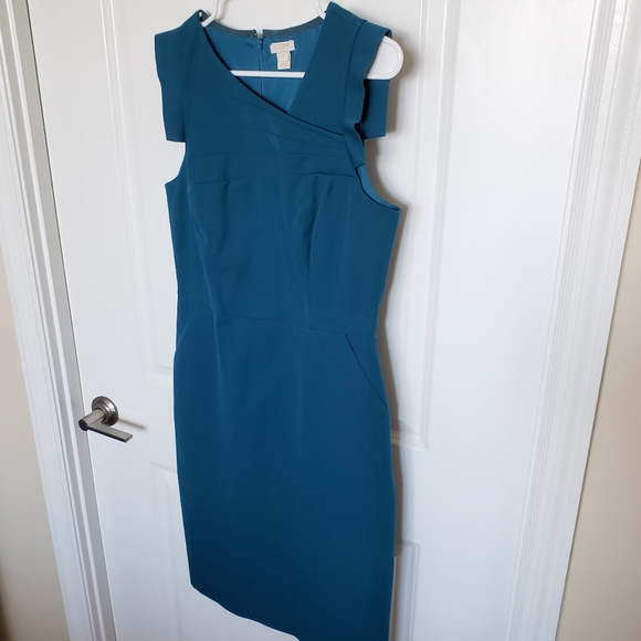 J.Crew Factory Blue Origami Sheath Dress - Picture 5 of 10